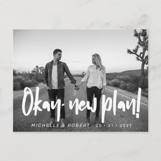 de moderne vette manuscriptfoto verandert de datum briefkaart (Voorkant)