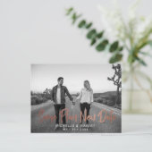 de moderne vette manuscriptfoto verandert de datum briefkaart (Staand voorkant)