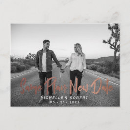 de moderne vette manuscriptfoto verandert de datum briefkaart