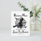 De moderne Vintage heks van Halloween Feestdagenkaart (Staand voorkant)