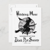 De moderne Vintage heks van Halloween Feestdagenkaart (Voorkant / Achterkant)