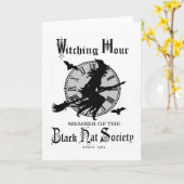 De moderne Vintage heks van Halloween Kaart (Gele Bloem)