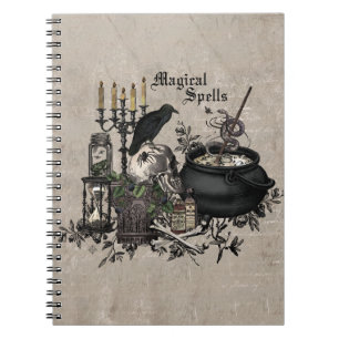 De moderne vintage HEKSEN van Halloween BROUWEN Notitieboek