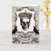 De moderne Vintage schedel van Halloween Kaart (Gele Bloem)