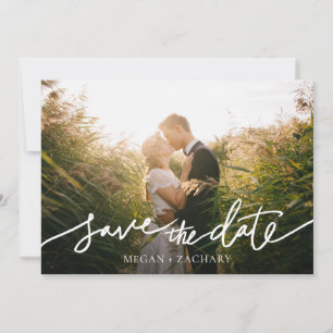 De moderne Volledige Foto van het Witte Manuscript Save The Date
