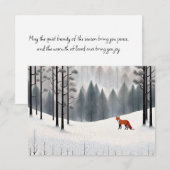 De moderne vos in het winterbos kerstvakantie Kaar Notitiekaartje (Voorkant / Achterkant)