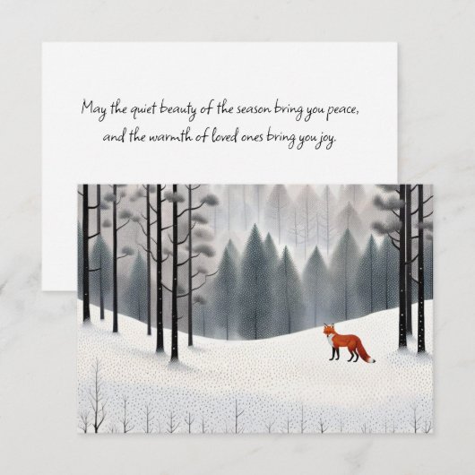 De moderne vos in het winterbos kerstvakantie Kaar Notitiekaartje (Voorkant / Achterkant)