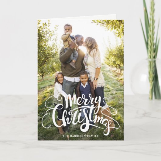 De moderne Vrolijke Vakantie van de Foto van Feestdagen Kaart (Voorkant)
