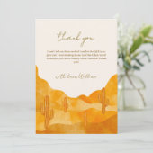 De moderne Waterverf Boho Desert Cactus Baby showe Bedankkaart (Staand voorkant)