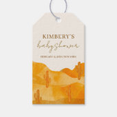 De moderne Waterverf Boho Desert Cactus Baby showe Cadeaulabel (Voorkant)