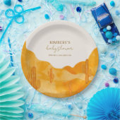 De moderne Waterverf Boho Desert Cactus Baby showe Papieren Bordje (Feest)