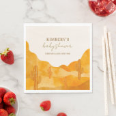 De moderne Waterverf Boho Desert Cactus Baby showe Servet (Insitu)