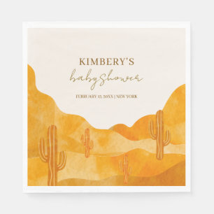 De moderne Waterverf Boho Desert Cactus Baby showe Servet