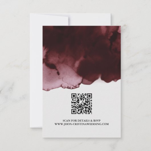 De moderne Waterverf Bourgondië Save the Date Kaar (Achterkant)