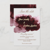 De moderne Waterverf Bourgondië Save the Date Kaar (Voorkant / Achterkant)