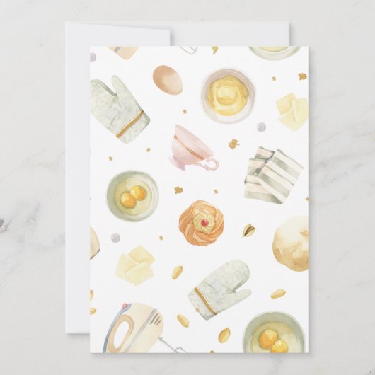 De moderne Waterverf Cutie Pie is het bakken van B Kaart (Achterkant)