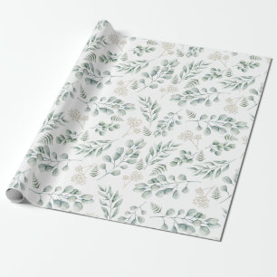 De moderne Waterverf Eucalyptus en varens Cadeaupapier