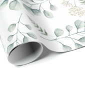 De moderne Waterverf Eucalyptus en varens Cadeaupapier (Rol Hoek)