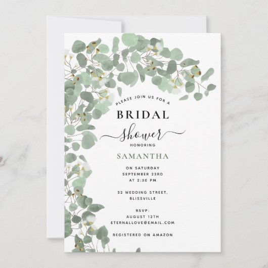 De moderne Waterverf Eucalyptus verlaat het Vrijge Kaart (Voorkant)