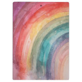 De moderne Waterverf gepersonaliseerde regenboog Klembord (Achterkant)