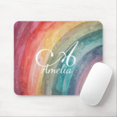 De moderne Waterverf gepersonaliseerde regenboog Muismat (Met muis)