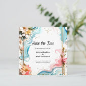 De moderne Waterverf Huwelijk bewaart de datum Kaa Save The Date (Staand voorkant)