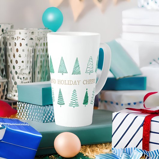 De moderne Waterverf kerstboom X-mas Classic Latte Mok