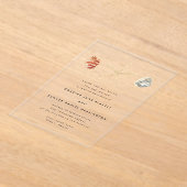 De moderne Waterverf Seashells bruiloft Acryl Uitnodigingen (Laagn)