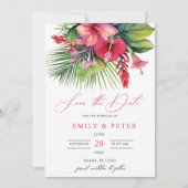 De moderne Waterverf Tropische Botanische Spaar de Kaart (Voorkant)