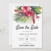 De moderne Waterverf Tropische Botanische Spaar de Kaart (Voorkant)