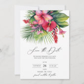 De moderne Waterverf Tropische Botanische Spaar de Kaart (Voorkant)