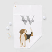 De moderne Waterverf van de hond gepersonaliseerd Golfhanddoek (Insitu)