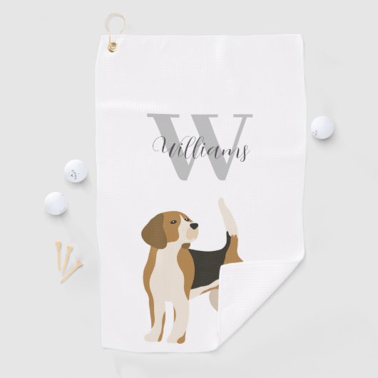 De moderne Waterverf van de hond gepersonaliseerd Golfhanddoek (Insitu)