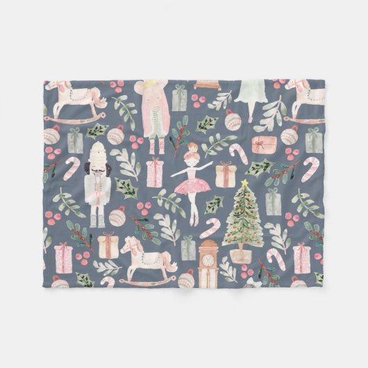 De moderne waterverf van de Nutkraker Fleece Deken (Voorkant (Horizontaal))