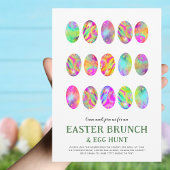 De moderne Waterverf van Pasen Egg Hunt Brunch Kaart
