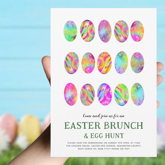 De moderne Waterverf van Pasen Egg Hunt Brunch Kaart