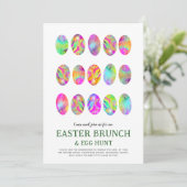 De moderne Waterverf van Pasen Egg Hunt Brunch Kaart (Staand voorkant)