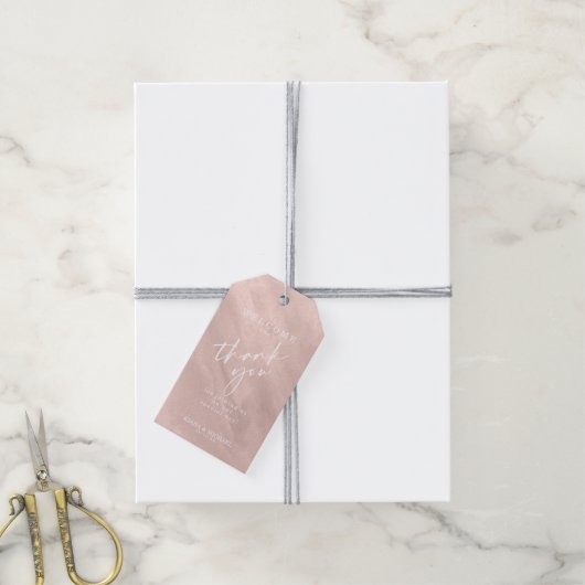 De moderne Waterverf voegt het Roos van het Berich Cadeaulabel (Met Touw)