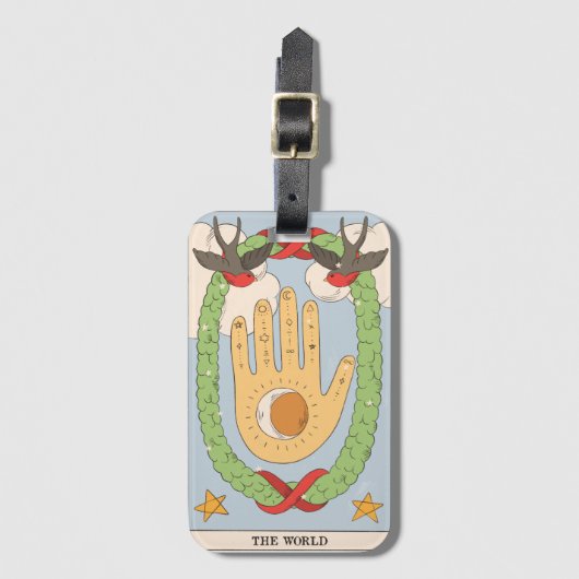 De moderne wereldkaart van majoor Arcana Bagagelabel (Voorkant (verticaal))