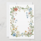 De moderne Wildflower Boho Waterverf bruiloft Kaart (Achterkant)