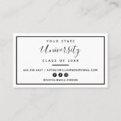 De moderne witte afstuderen foto nemen naamkaarten contactkaartje (Achterkant)