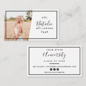 De moderne witte afstuderen foto nemen naamkaarten contactkaartje (Voorkant / Achterkant)