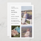 De moderne Witte Collage van de Foto brengt Baby Kaart (Voorkant / Achterkant)