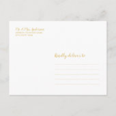 De moderne Witte en Gouden Band van het Manuscript Aankondigingskaart (Achterkant)