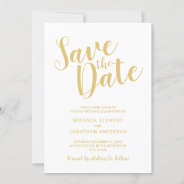 De moderne Witte en Gouden Band van het Manuscript Save The Date