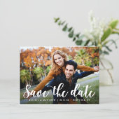 De moderne Witte Foto van het Manuscript sparen de Save The Date (Staand voorkant)