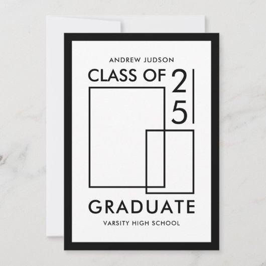 De moderne witte klasse van 25 foto Afstudeerder P Kaart (Voorkant)