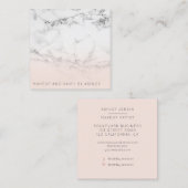 De moderne witte marmeren beroeps van de vierkante visitekaartje (Voorkant / Achterkant)