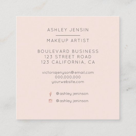 De moderne witte marmeren beroeps van de vierkante visitekaartje (Achterkant)