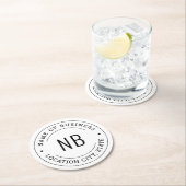 De moderne Witte Naam Bedrijfs van de Douane Ronde Kartonnen Onderzetter (Insitu)